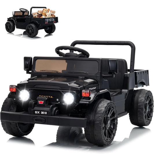 12V Ride on Toy for Kids, Toddler Ride on Pickup Truck Electric Car with Parent Remote Control, Safety Belt, Braking, Suspension