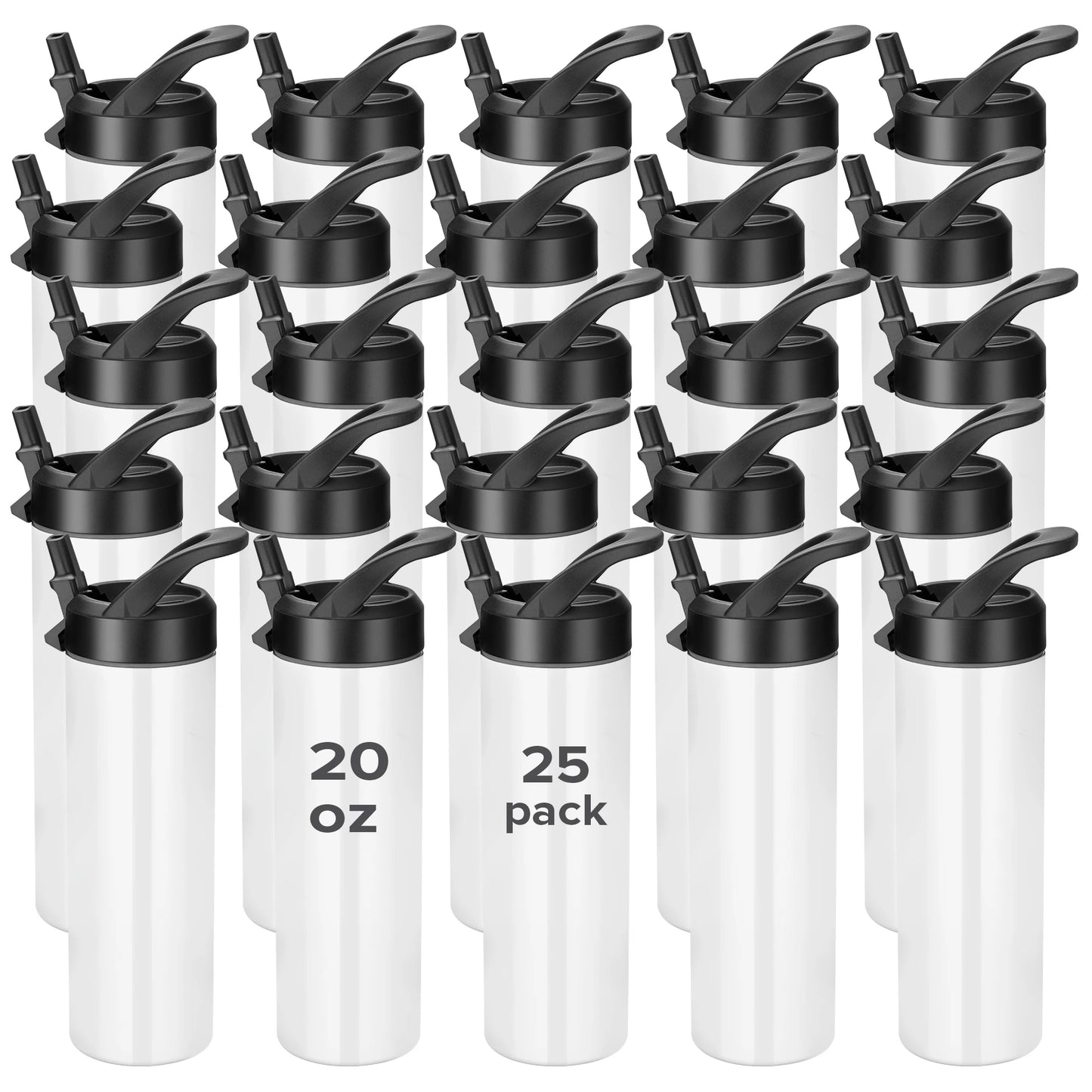 Sublimation Tumblers,12/25 Pack 20 oz Skinny Straight Sports Water Bottles Mugs,for Tumbler Press Machine Sublimation Print