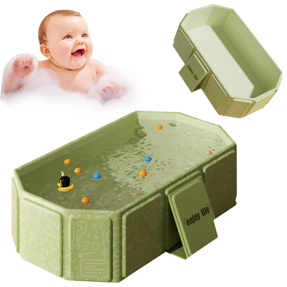 Baby Bath Tub for Infants To Toddlers Collapsible Toddler Bathtub with Drain Outlet Shower Basin