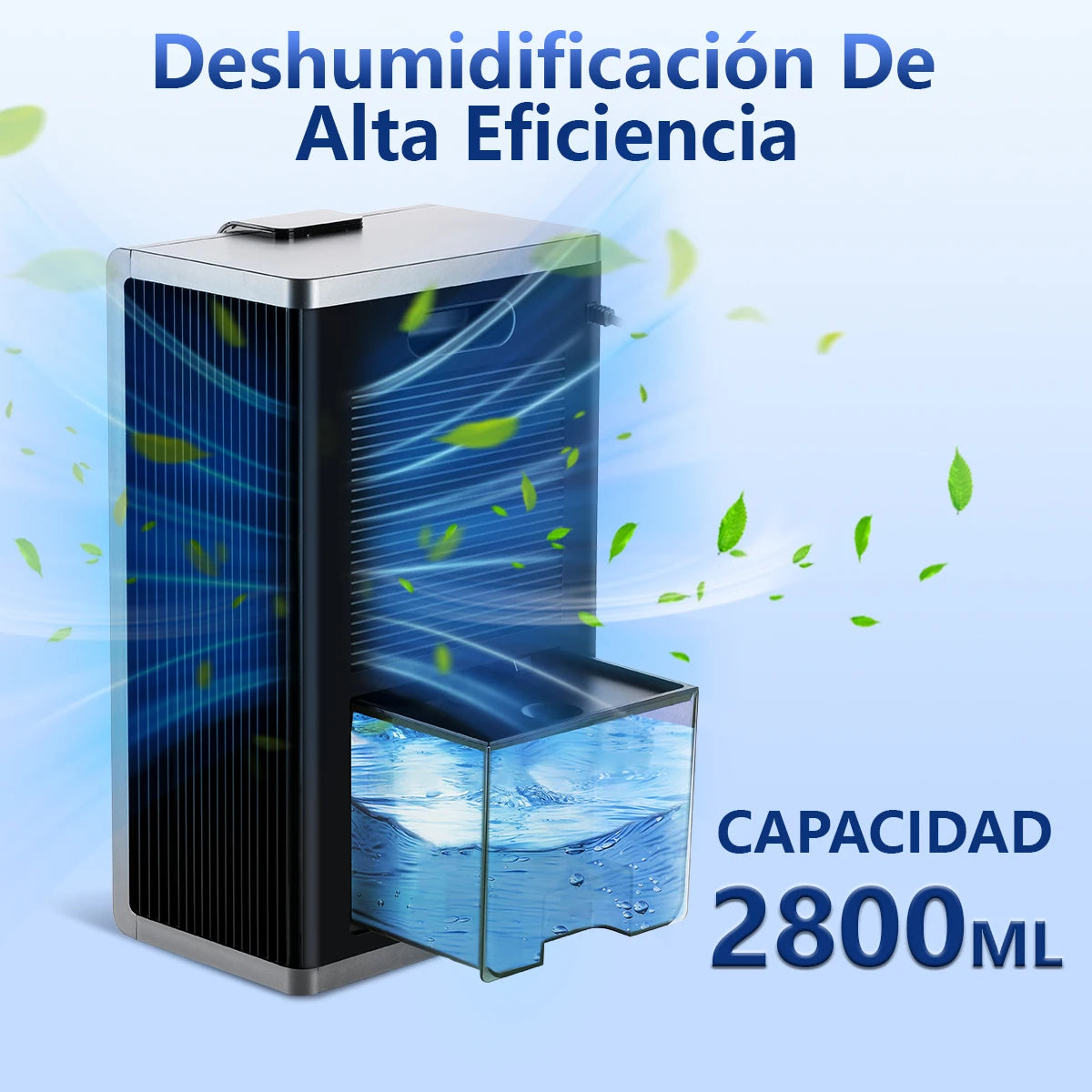 Home dehumidifier, suitable for a 950 sq ft bathroom, silent operation, humidity monitoring, automatic shut-off, and RV-specific.