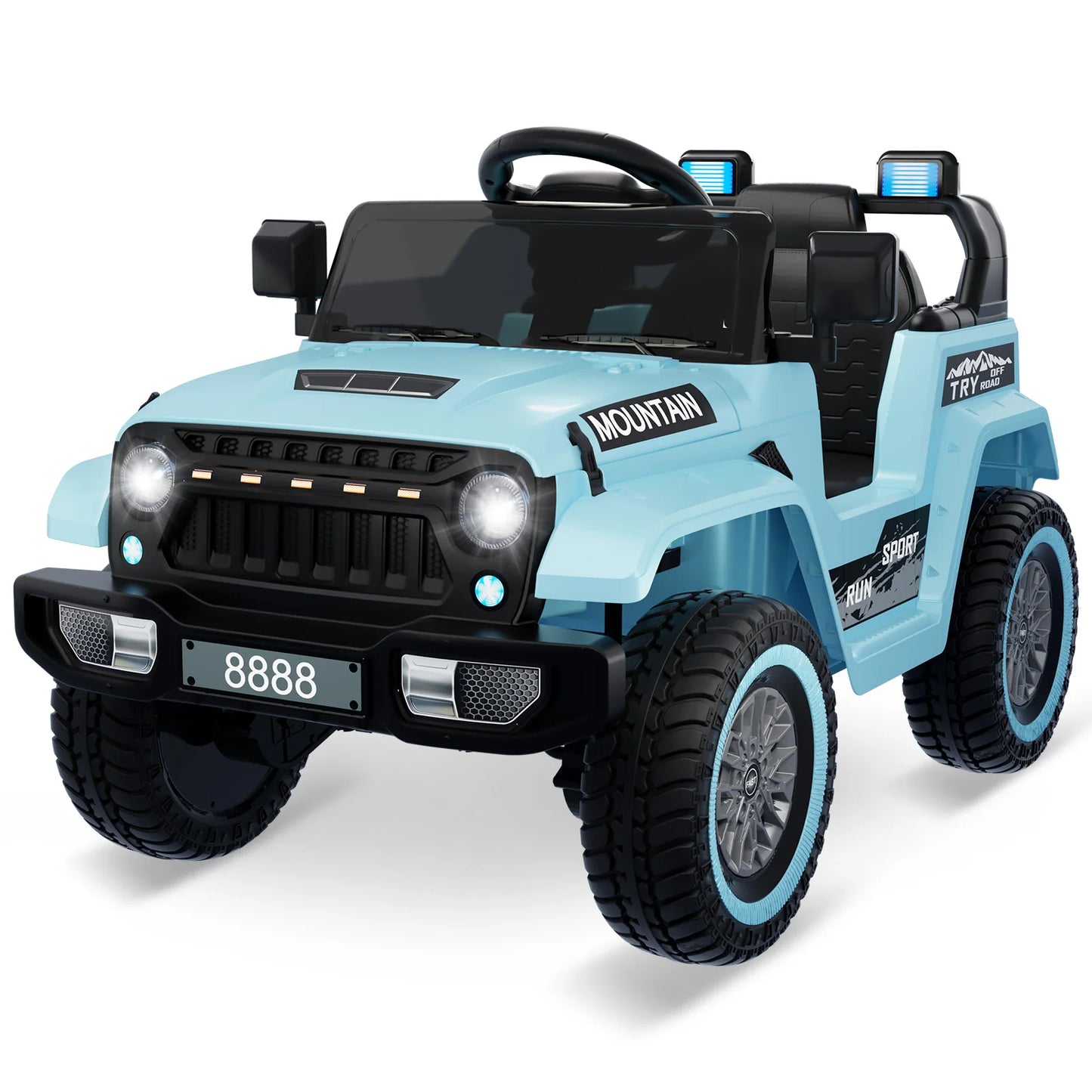 12V Kids Ride on Truck Car, Battery Powered,Electric Vehicles Toy for 3-5 Y Boys Girls Gift,3 Speeds, LED Lights,Remote Control
