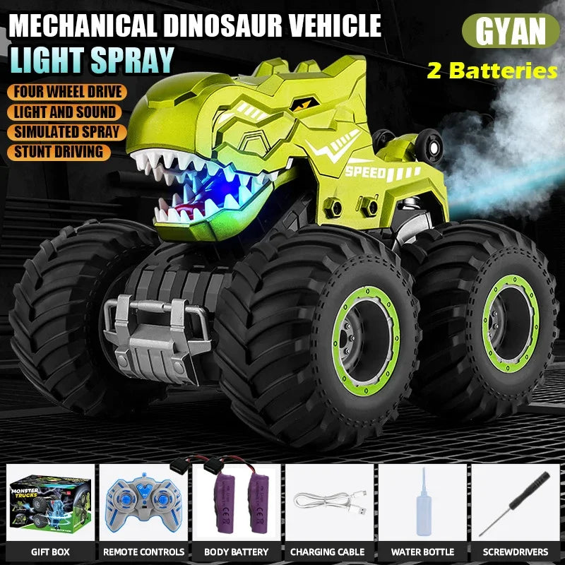 Dinosaur RC Car Remote Control Car Spray Tumbling Stunt Car 2.4G with Light Sound Boy Climbing Car High Speed Vehicle Toys Gifts