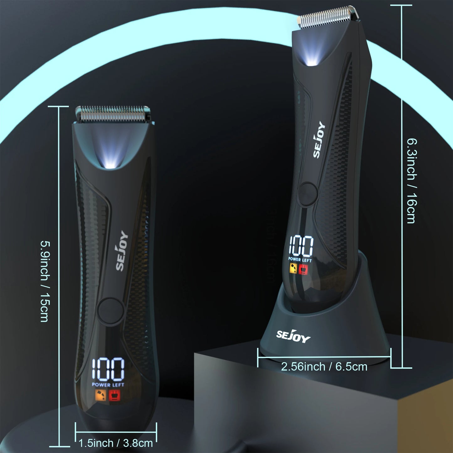 Sejoy Shaver for Men Ball Trimmer for Groin Pubic Grooming Body Hair Trimmer Replaceable Ceramic Blade Heads Electric Razor