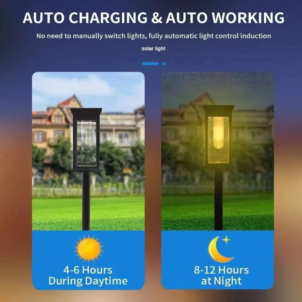 Waterproof LED Solar Lights for Garden Yard Driveway - Automatic Pathway Lighting Outdoor Landscape Lighting Auto On/Off at Dusk