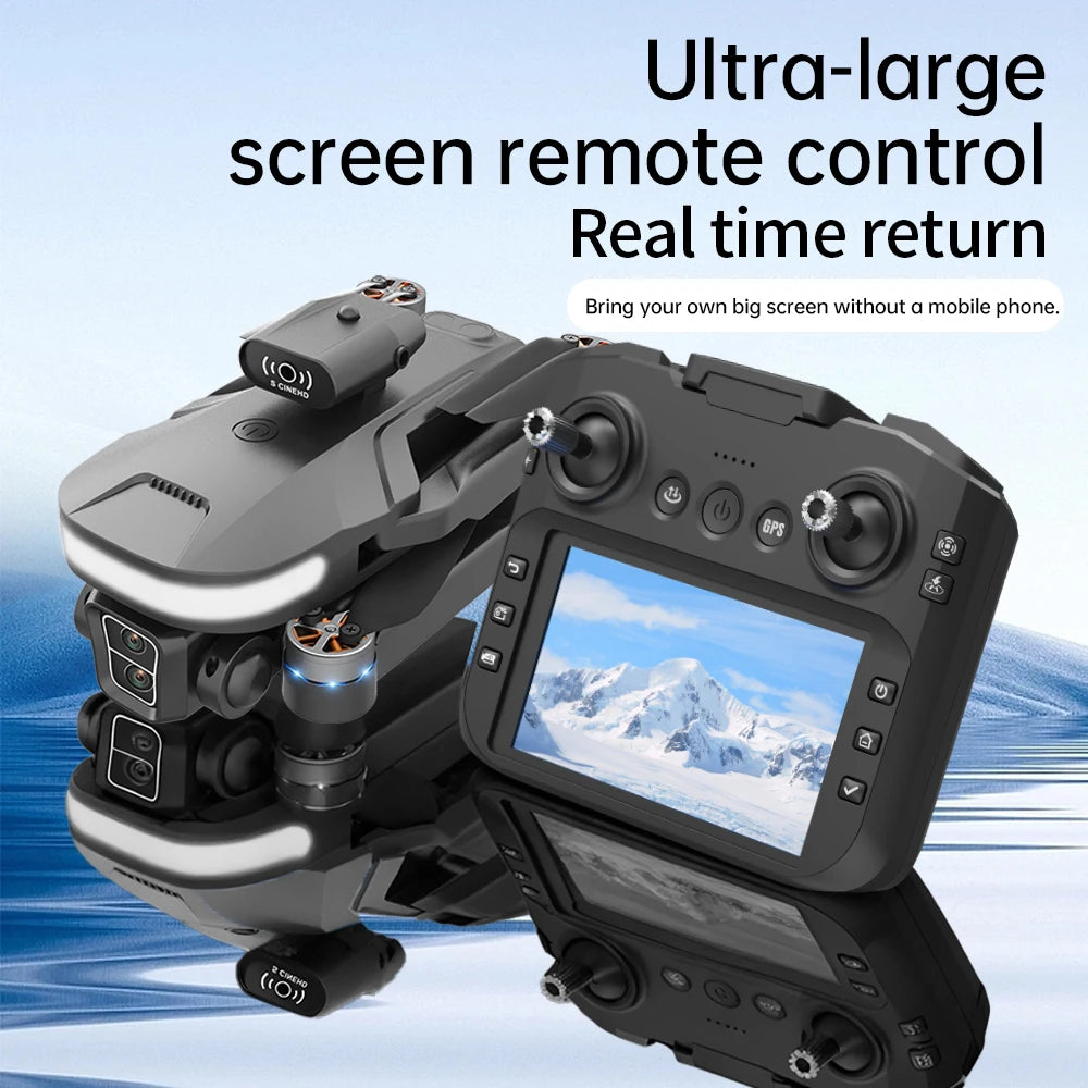 drone with 8K professional dual camera studio with remote control has 4.5inch screen 360° Omni-directional Obstacle Avoidance