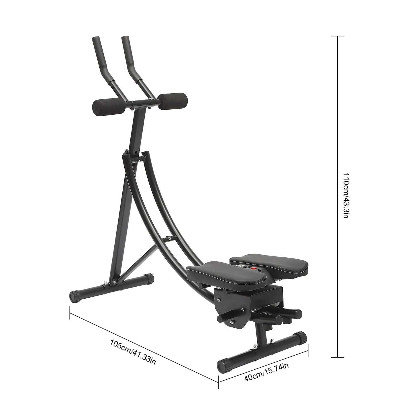 Ab Machine, 150kg/330lbs Weight Capacity, Foldable, Core & Abdominal Exercise Fitness Equipment for Home Gym