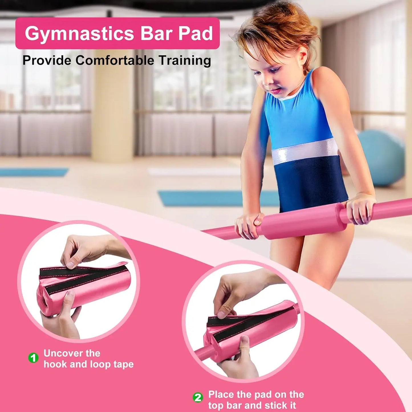 Adjustable Height Folding Gymnastic Bar for Kids, Expandable Horizontal Training Kip Bar for Home Use