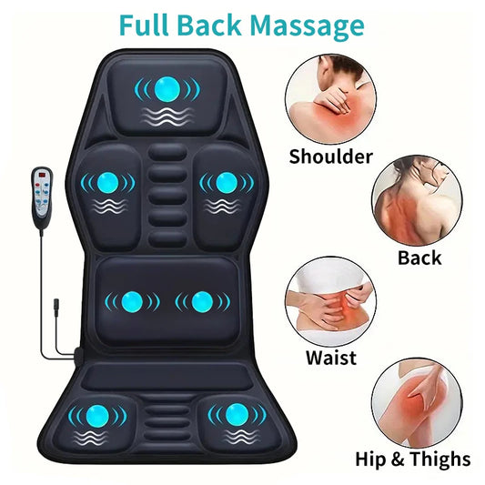 Massage Seat Cushion With Heating, 7 Massage Modes Back Massage Chair Cushion for Pain Relief, Home Office Use, Christmas Gifts