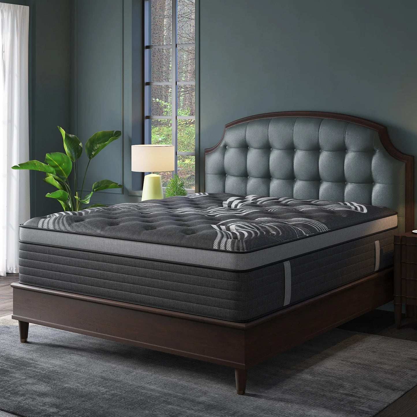 12" Twin Full King Queen Size Mattress in a Box Hybrid Spring Memory Foam,Euro Top Mattresses Medium Firm for Motion Isolat