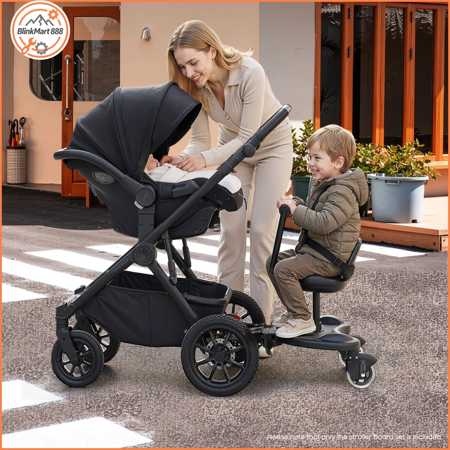 Universal Stroller Seat| Extra Stroller Board w/ Seat| Pushchair Kids Ride Board for Second Child