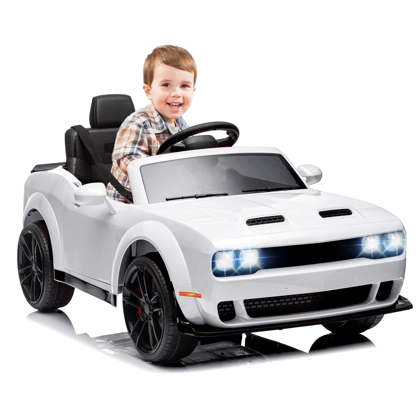 Ride on Car for Kids, 12v Toddler Ride on Toy with Remote Control,Spring Suspension,Music,LED Lights,Bluetooth for Boys Girls