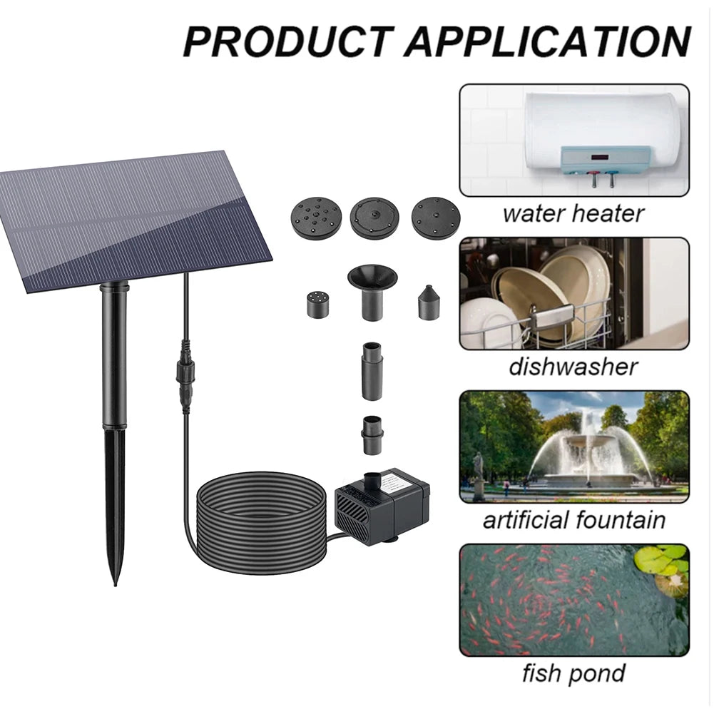 5W 5V Fountain Panel Pump Garden Decoration with Stake Solar Panel Water Pump Watering System Energy Saving Kits for Fish Tank