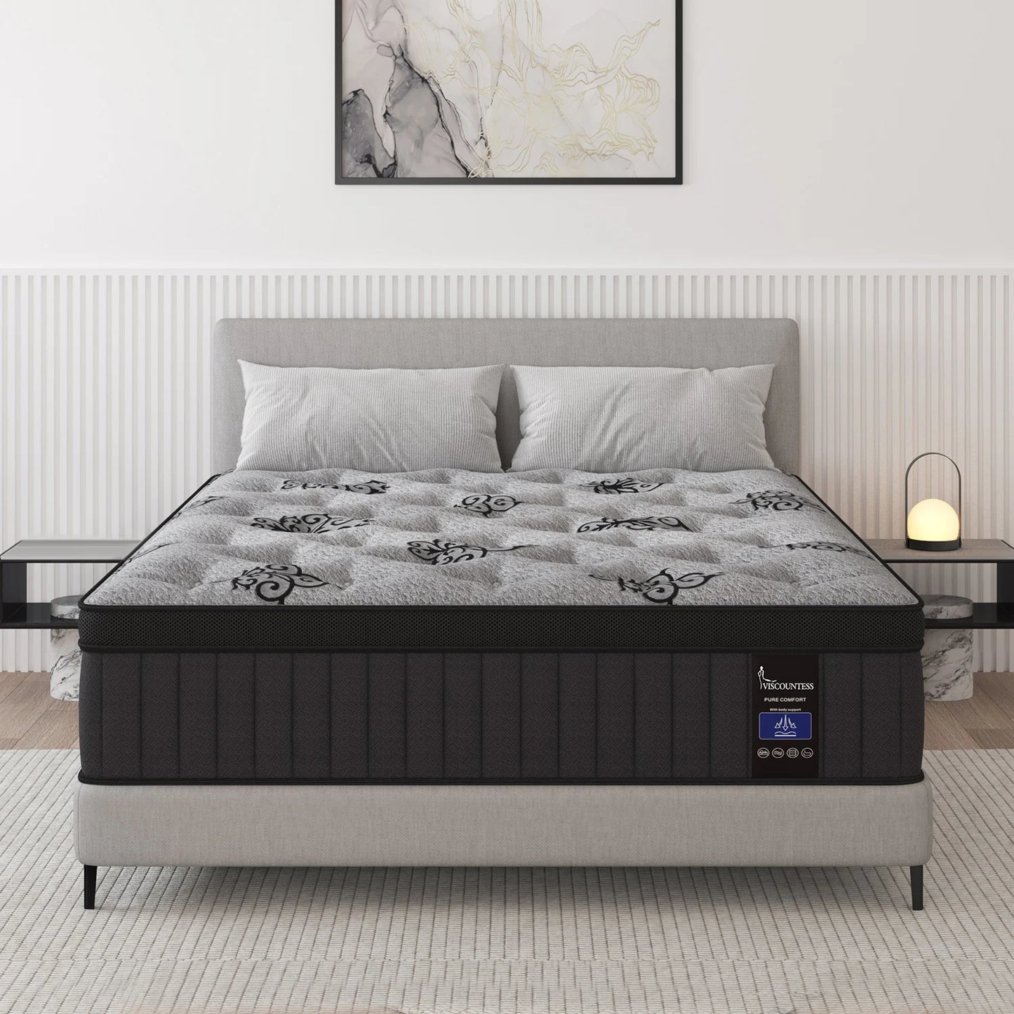 9"12"14" Twin Full Queen King Size Memory Foam Pocket Spring Hydird Mattress In A Box Medium Firm Cool Sleep Motion Isolation