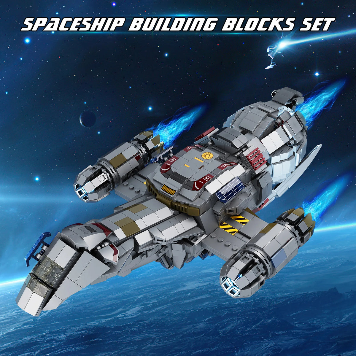 Spaceship Building Blocks Shuttle Firefly-class Bricks Toys with Display Stand Space Fans Gifts(1345 Pieces)