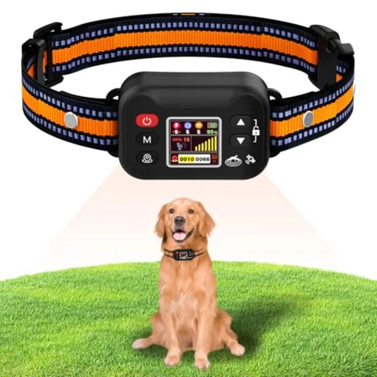GPS Dog Collar for Outdoor Use, Waterproof IP67 Nylon Collar with Black Trim, 3 Correction Modes for Pets Over 15 Lbs