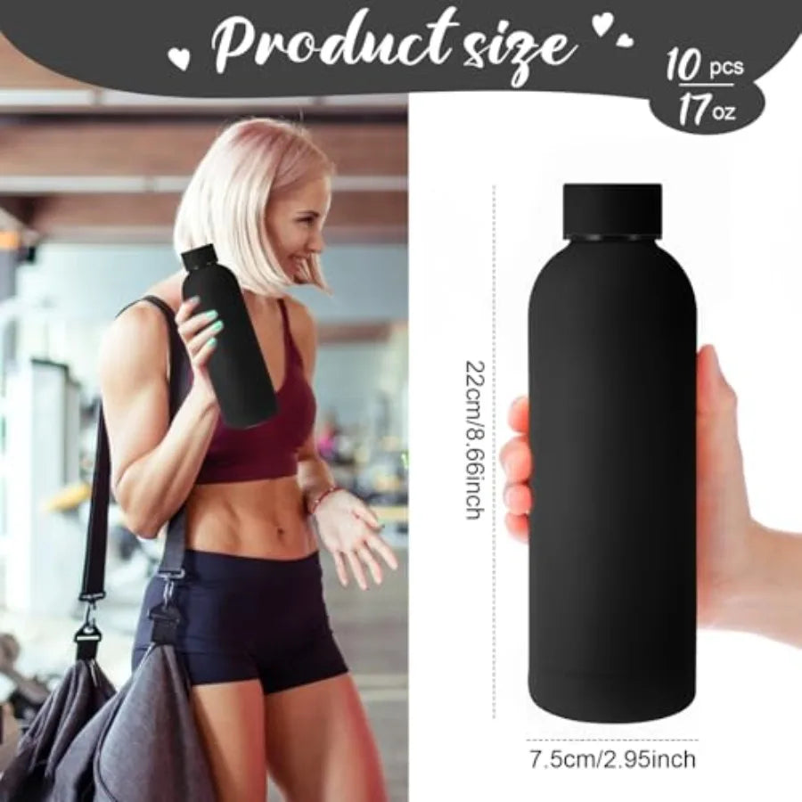 10 Pcs Stainless Steel Water Bottle Bulk Teacher Employee Appreciation Gifts School Double Layer Vacuum 17 oz Small Mouth Sport