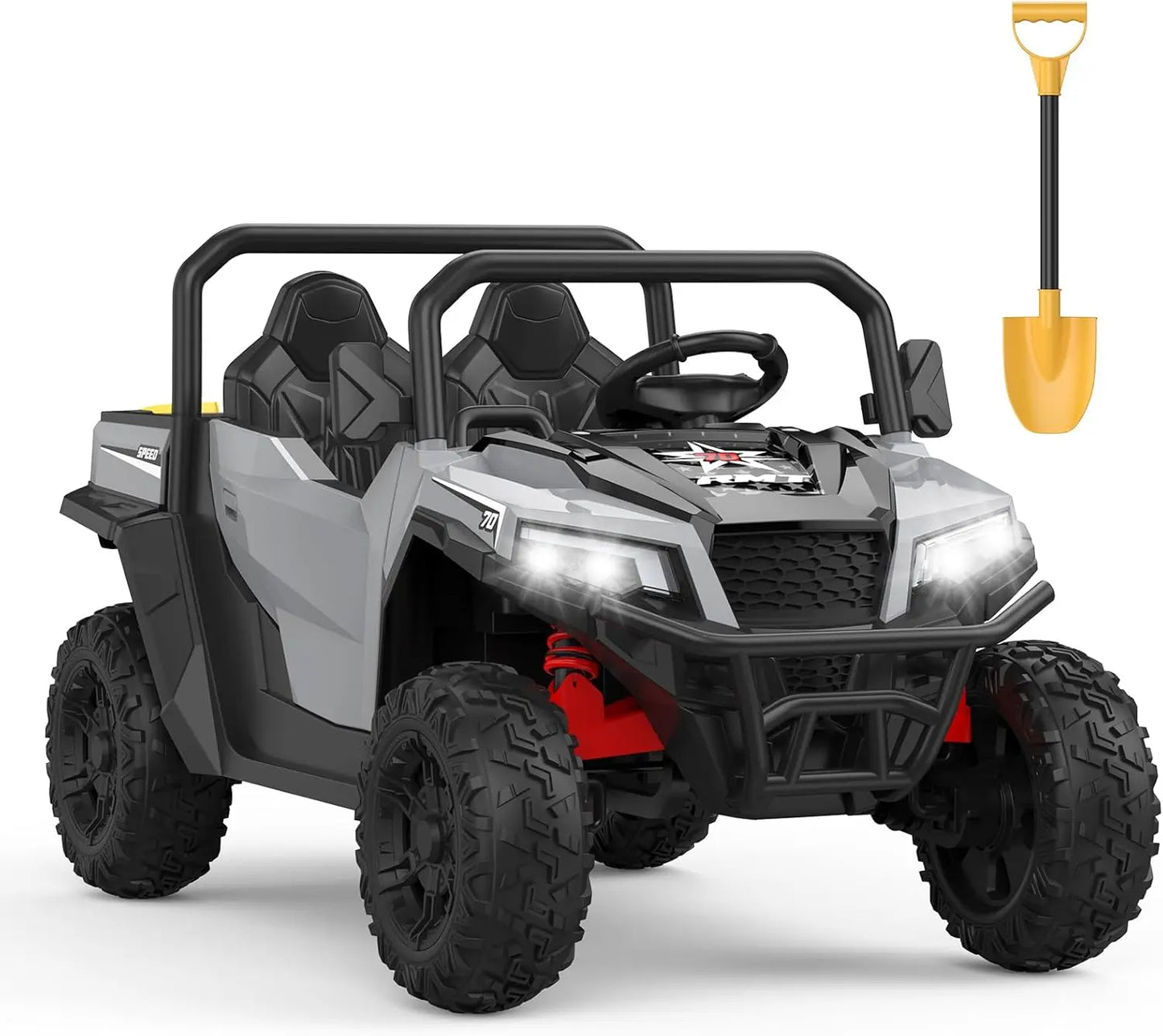 24V Ride On Dump Truck for Big Kids 4x4 Electric Car with Remote Control, Shovel, Bluetooth & Music Kids Electric Ride On Toys