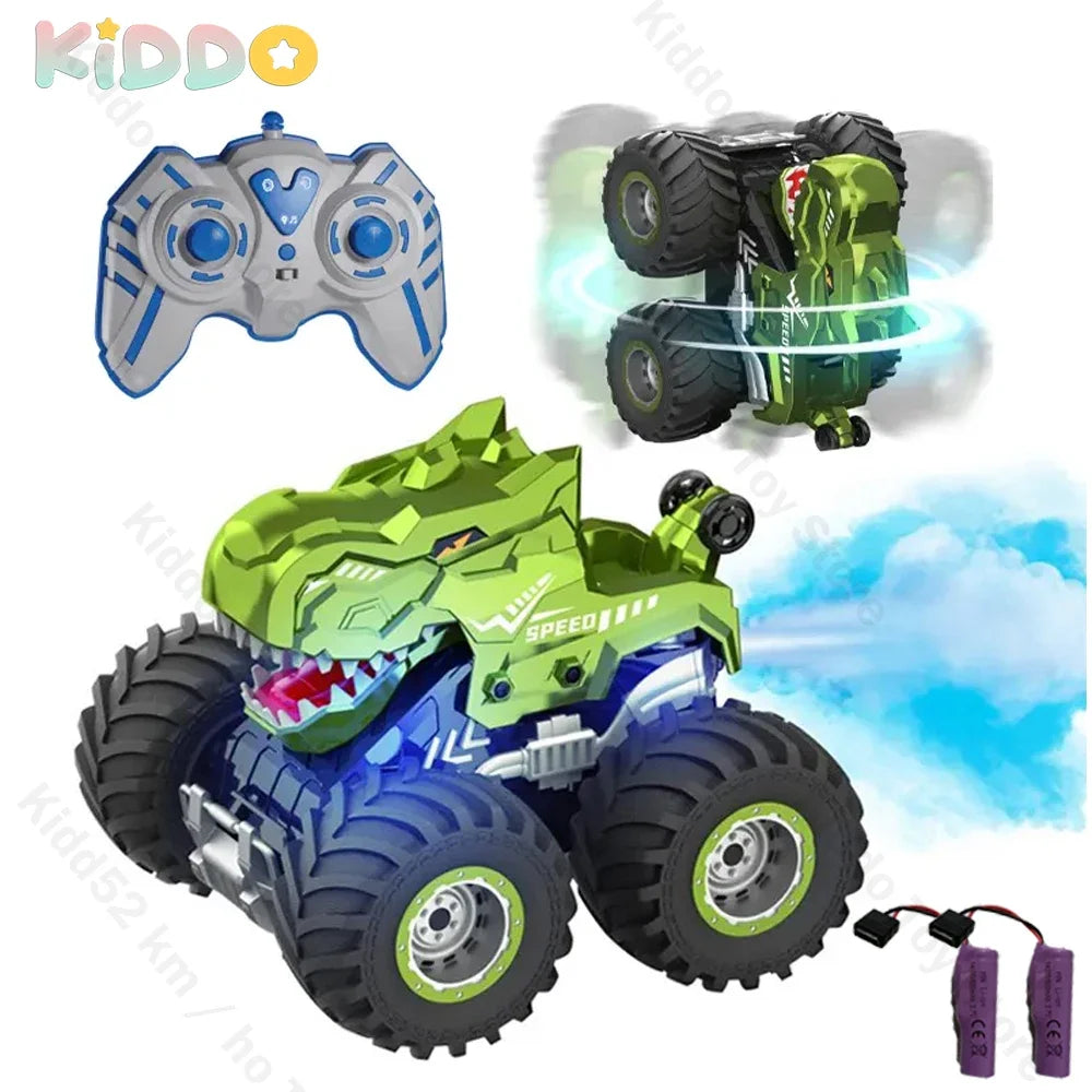Dinosaur RC Car Remote Control Car Spray Tumbling Stunt Car 2.4G with Light Sound Boy Climbing Car High Speed Vehicle Toys Gifts