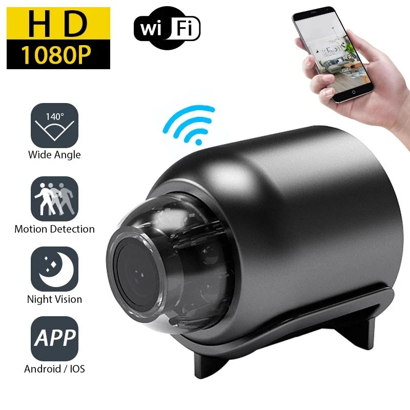 1080P HD Mini WiFi Camera with Night Vision - Wireless Indoor Security Cam for Baby, Pet, Home Monitoring, Remote Viewing