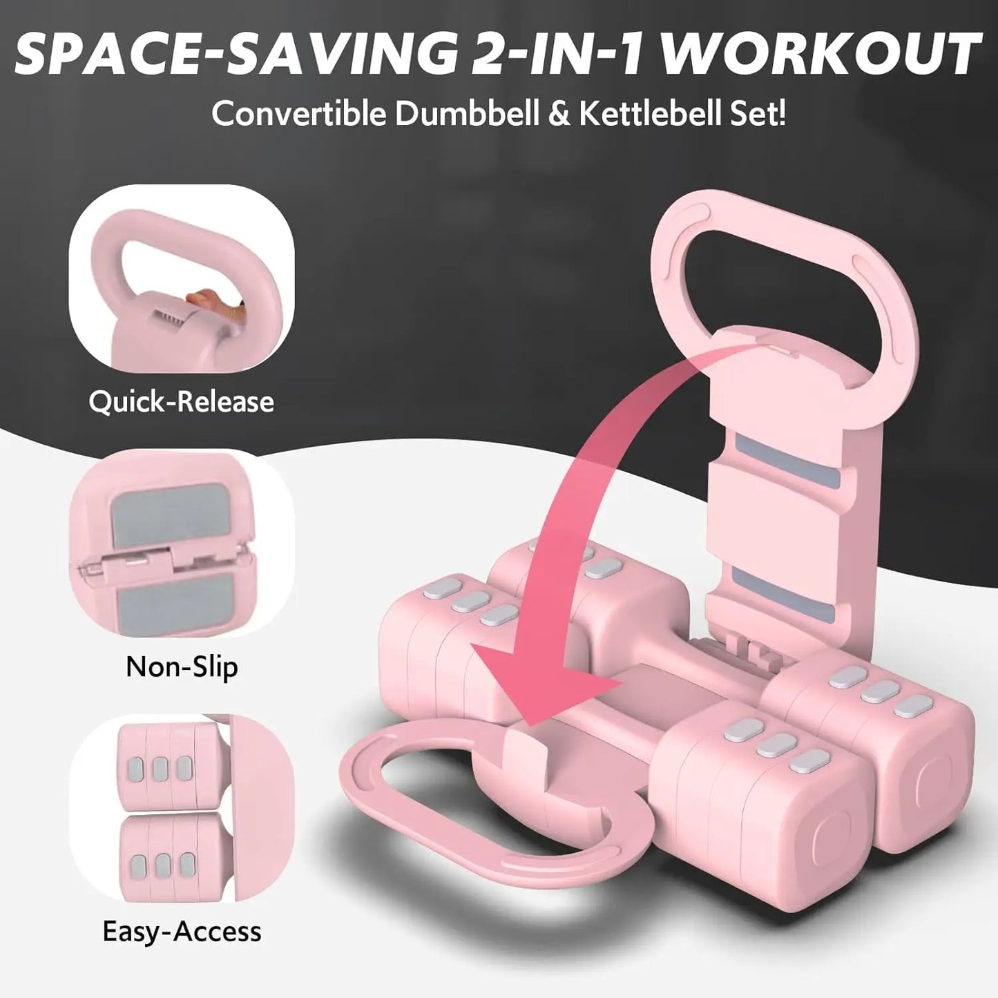 Adjustable Dumbbell Set 4-in-1, 2lb to 5.5lb Weights for Home Gym & Outdoor Exercise Training