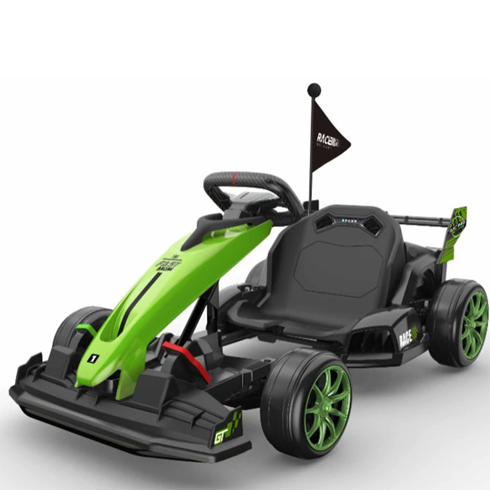 24V Electric Ride on Car Toy Drift Kart for Kids with Adjustable Seat & 8.5MPH Speed EVA Silent Wheels Parent-Safety Certified