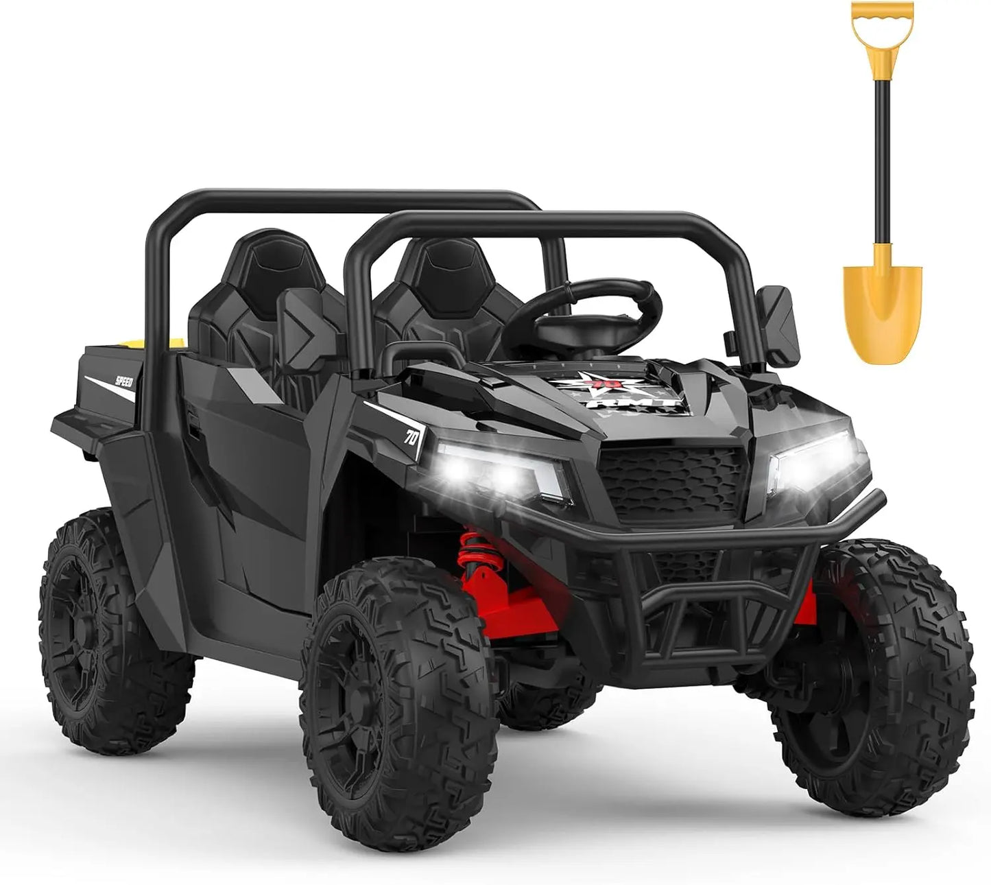 24V Ride On Dump Truck for Big Kids 4x4 Electric Car with Remote Control, Shovel, Bluetooth & Music Kids Electric Ride On Toys