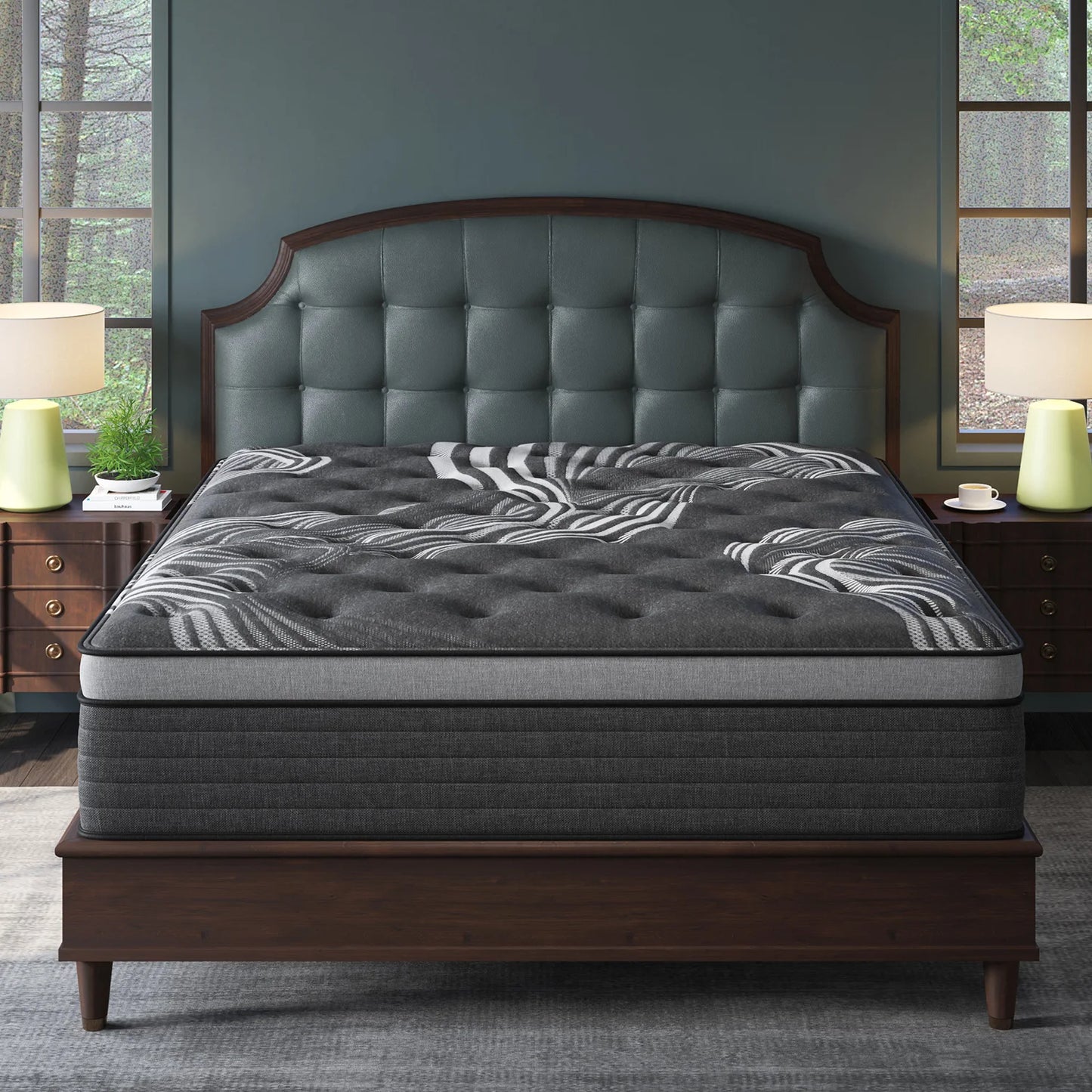 12" Twin Full King Queen Size Mattress in a Box Hybrid Spring Memory Foam,Euro Top Mattresses Medium Firm for Motion Isolat