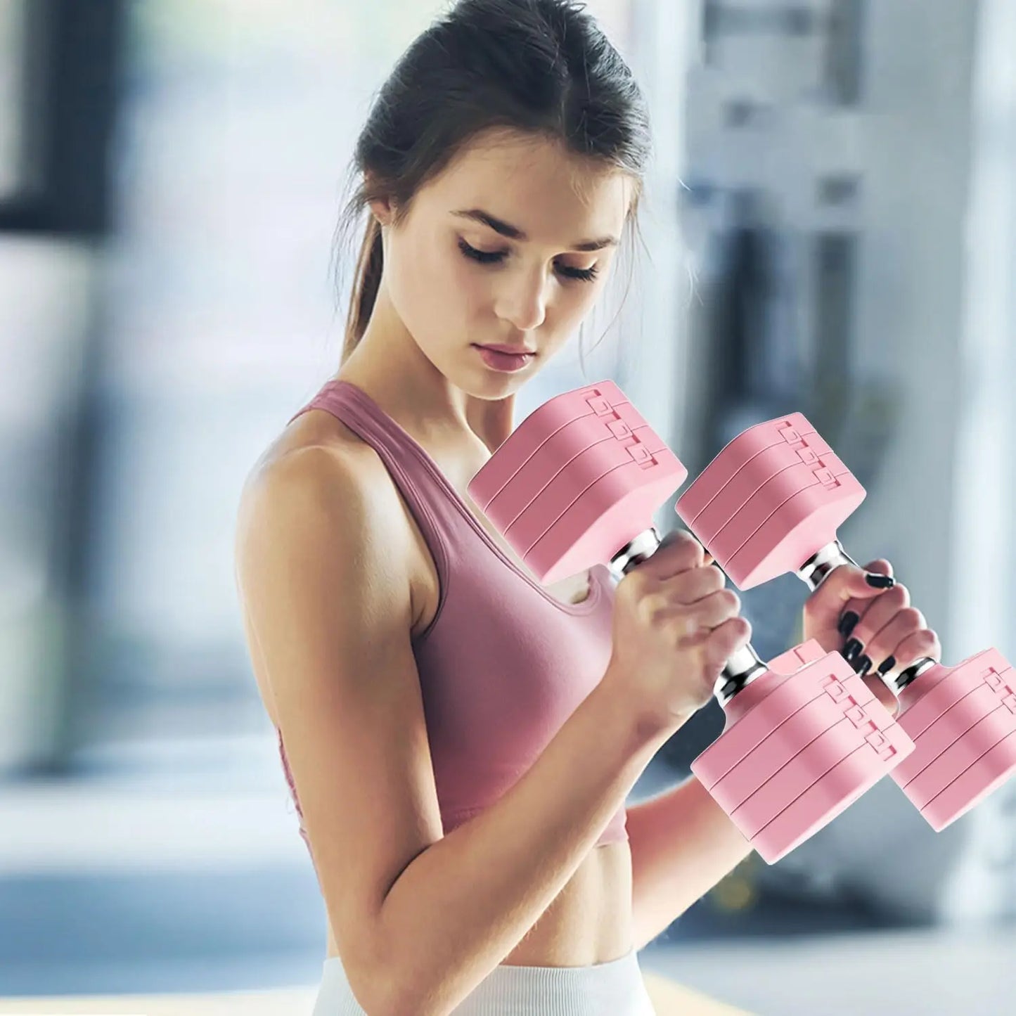 Adjustable Dumbbell Set 20LB, 5-in-1 Free Weights for Home Gym Exercise, Strength Training Equipment for Men and Women