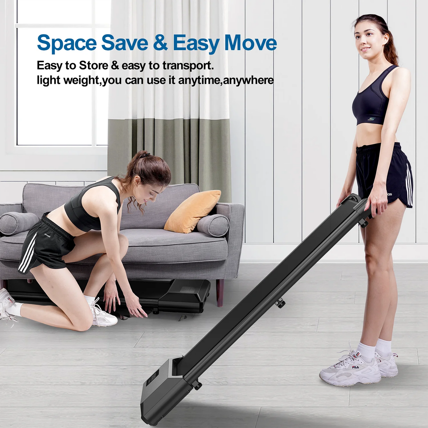 350lbs Treadmill for Home 2.5HP Treadmills Walking Pad LCD Digital Data Display 2in1 Walking Running Fitness Exercise Machine