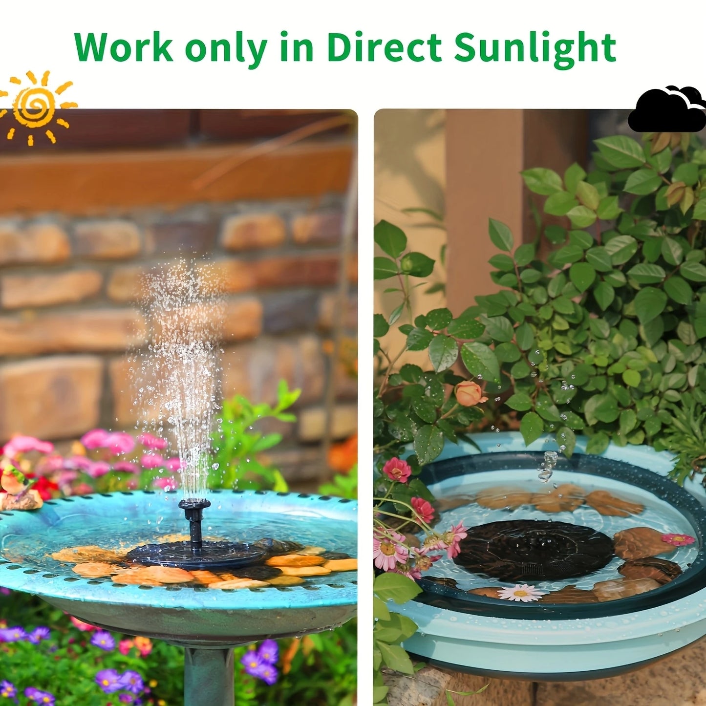 Floating Solar Water Fountain 1.4W Solar Powered Pond Fountain With Multiple Spray Nozzles Circulating Water Pump For Bird Bath Garden Patio Pool Yard Landscape Decoration