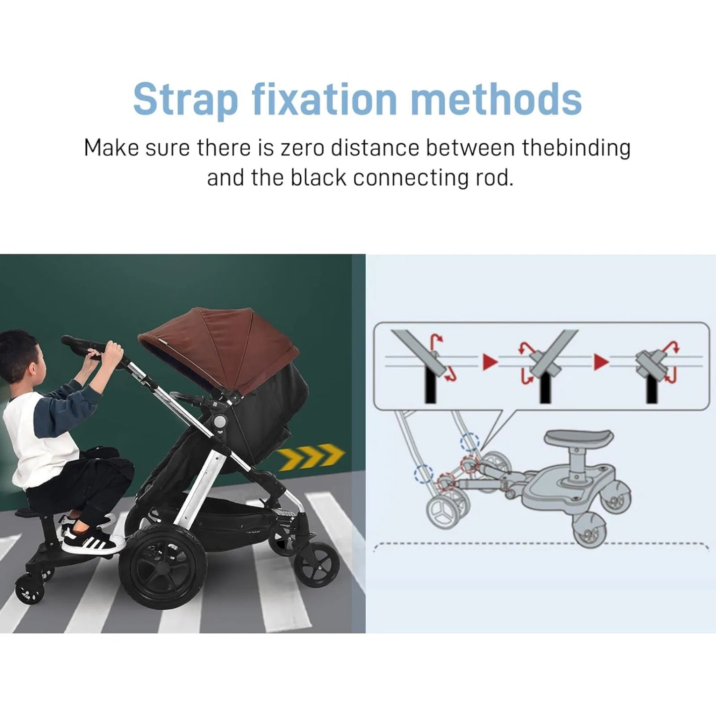 Universal Stroller Board, Stroller Glider Board with Detachable Seat Standing Board,  Holds Children Up to 25KG/55Lbs
