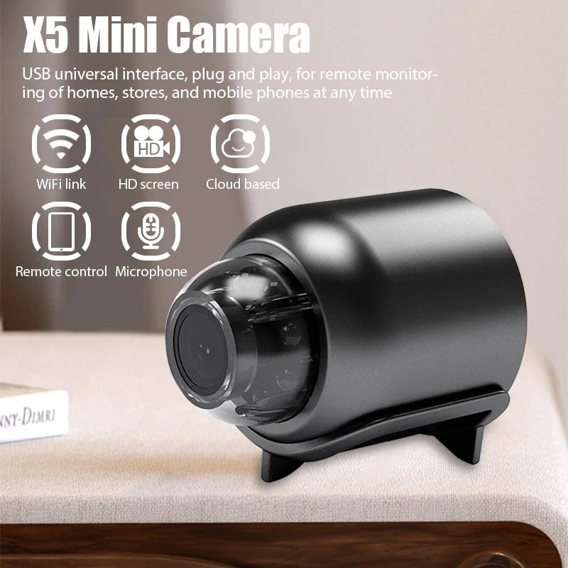 1080P HD Mini WiFi Camera with Night Vision - Wireless Indoor Security Cam for Baby, Pet, Home Monitoring, Remote Viewing