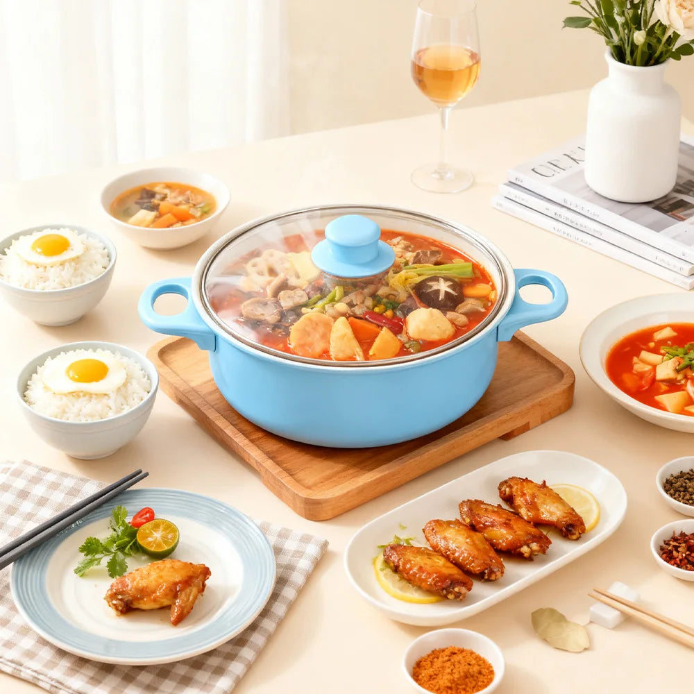 12-Piece Non-Stick Cookware Set Milk Pot Maifan Stone Frying Pan with Lid Pan Kitchen Cooking Set for frying, boiling, sauteing