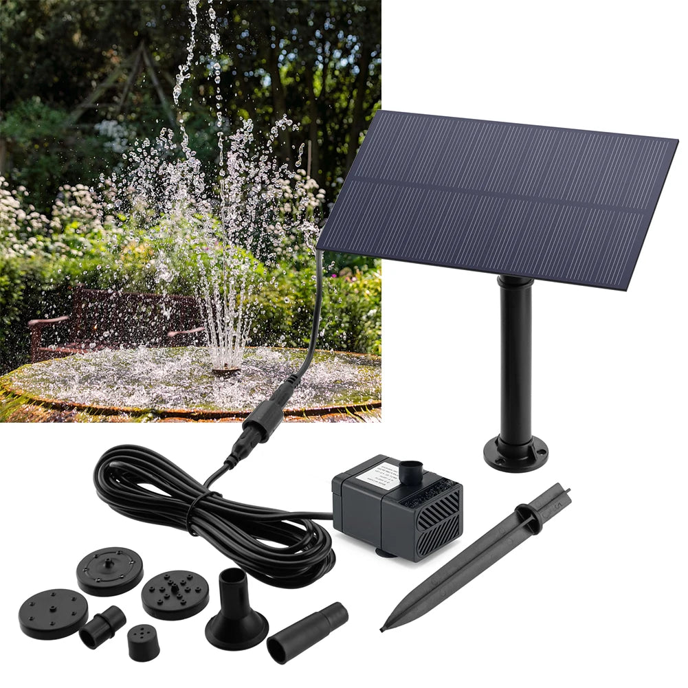 5W 5V Fountain Panel Pump Garden Decoration with Stake Solar Panel Water Pump Watering System Energy Saving Kits for Fish Tank