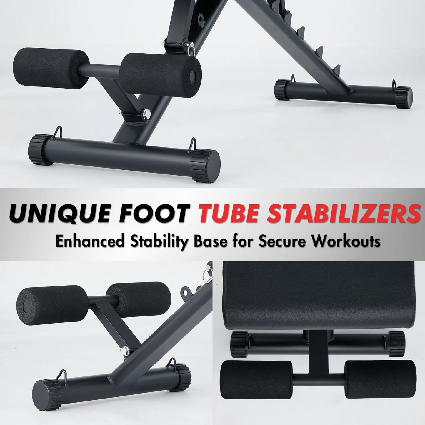 Foldable Weight Bench for Home Gym, Workout Bench with Multi-Position Adjustable, Full Body Strength Training Bench