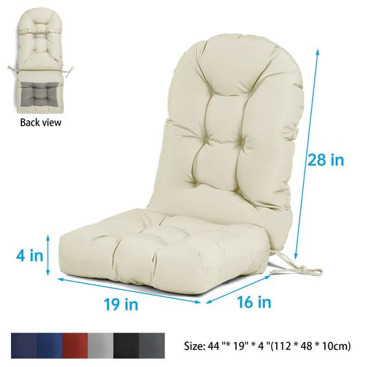 Rocking Chair Cushion With Ties Waterproof Non-slip Fade-resistant For Patio High Back Chair  Chaise Lounge Cushions Replacement