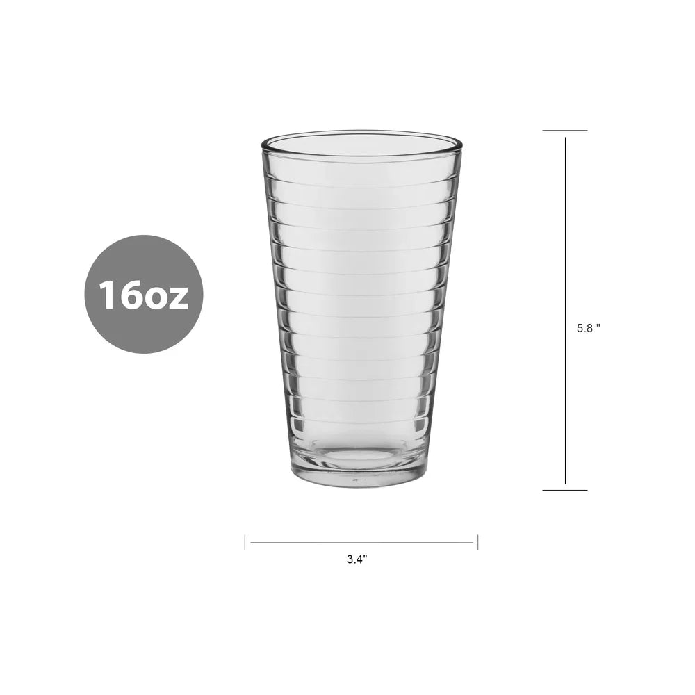 8-Piece Set High-Quality Drinking Glasses Elegant Drinkware Stackable Durable Dishwasher Safe Glasses Home Bar Kitchen Party