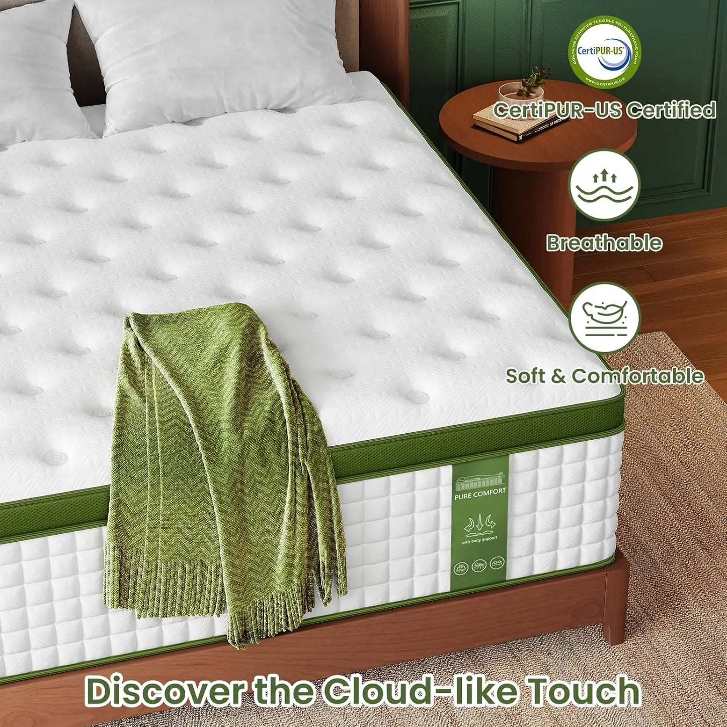 BedStory 12'' Full/King/Queen Size Mattress, Hybrid Mattress, Gel Memory Foam & Pocket Springs for Pressure Relief & Support