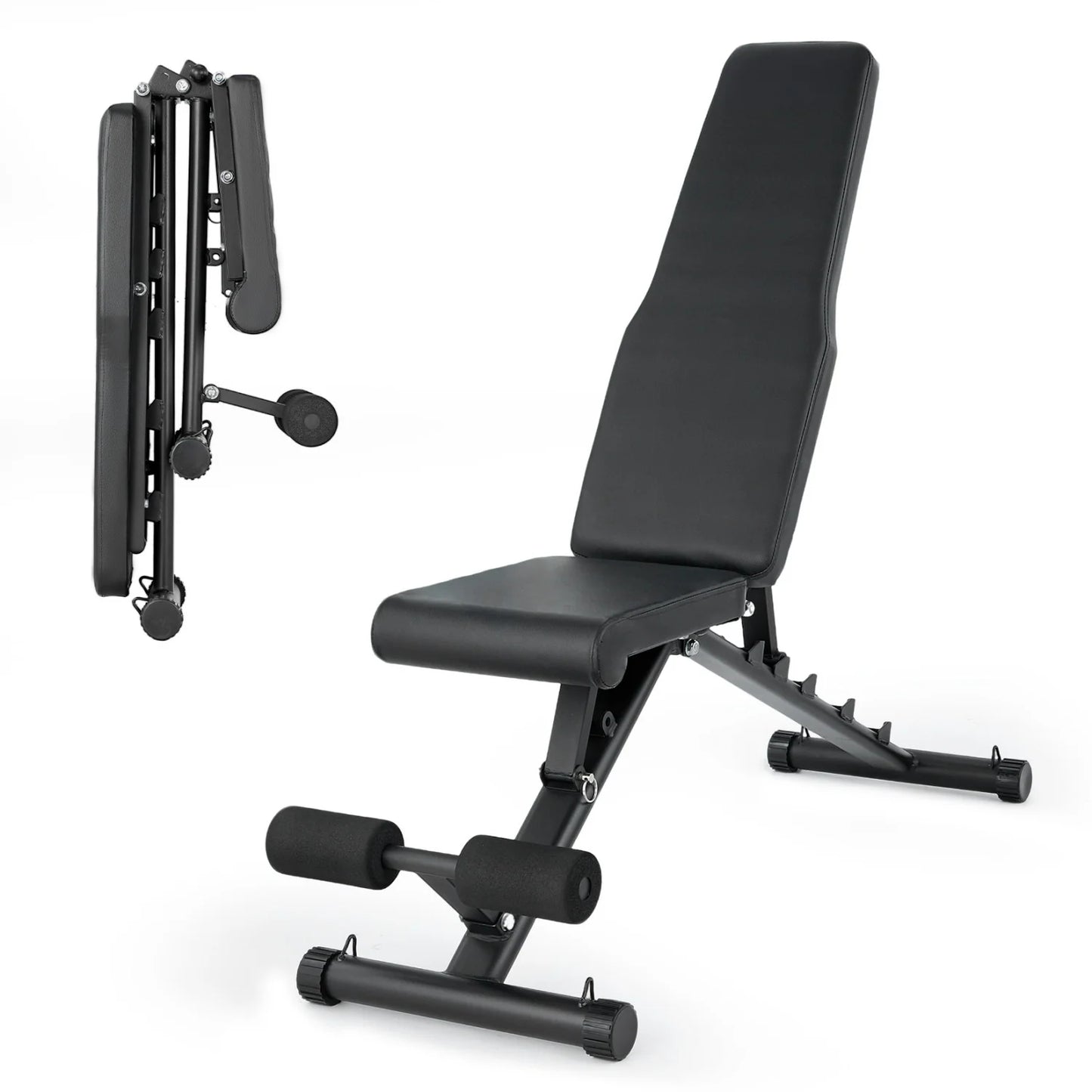 Foldable Weight Bench for Home Gym, Workout Bench with Multi-Position Adjustable, Full Body Strength Training Bench
