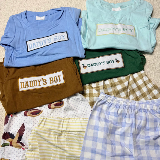 Sibling Baby Boys 'Daddy's Boy' Top And Checkered Shorts Set - Cute And Co-ordinated Outfit for Little Ones