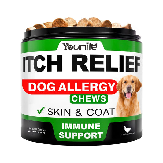 Dog Itch Relief Allergy Chews, Dog Itching, Used For Immune Support+Gut Health+Soothing Skin Itching And Ear Itching+Dog