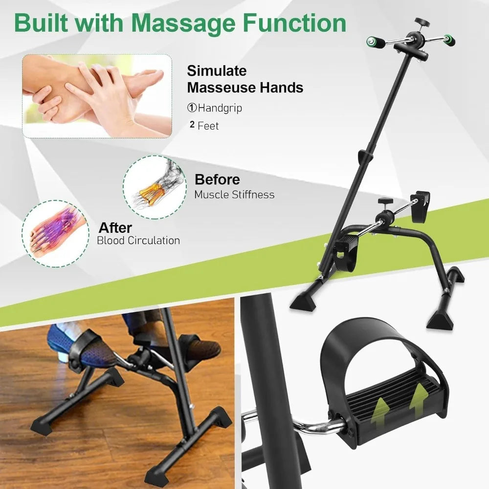 Exercise Bike for Seniors,Pedal Exerciser Bike Hand Arm Leg and Knee Peddler Adjustable Exercise Equipment for Seniors,Elderly F