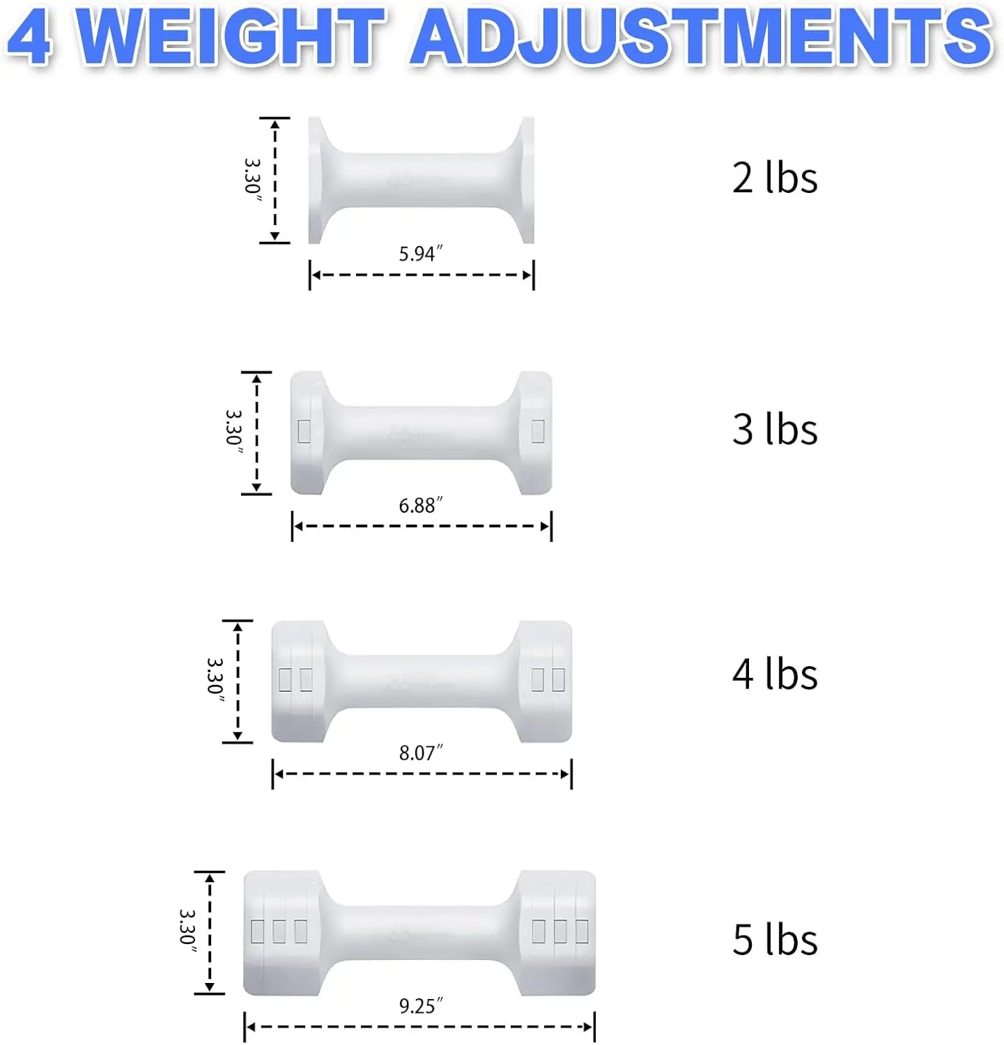 Adjustable Dumbbells Set 2 lb 3lb 4lb 5lb Free Weights Set for Home Gym Equipment Workouts Strength Training for Women Men