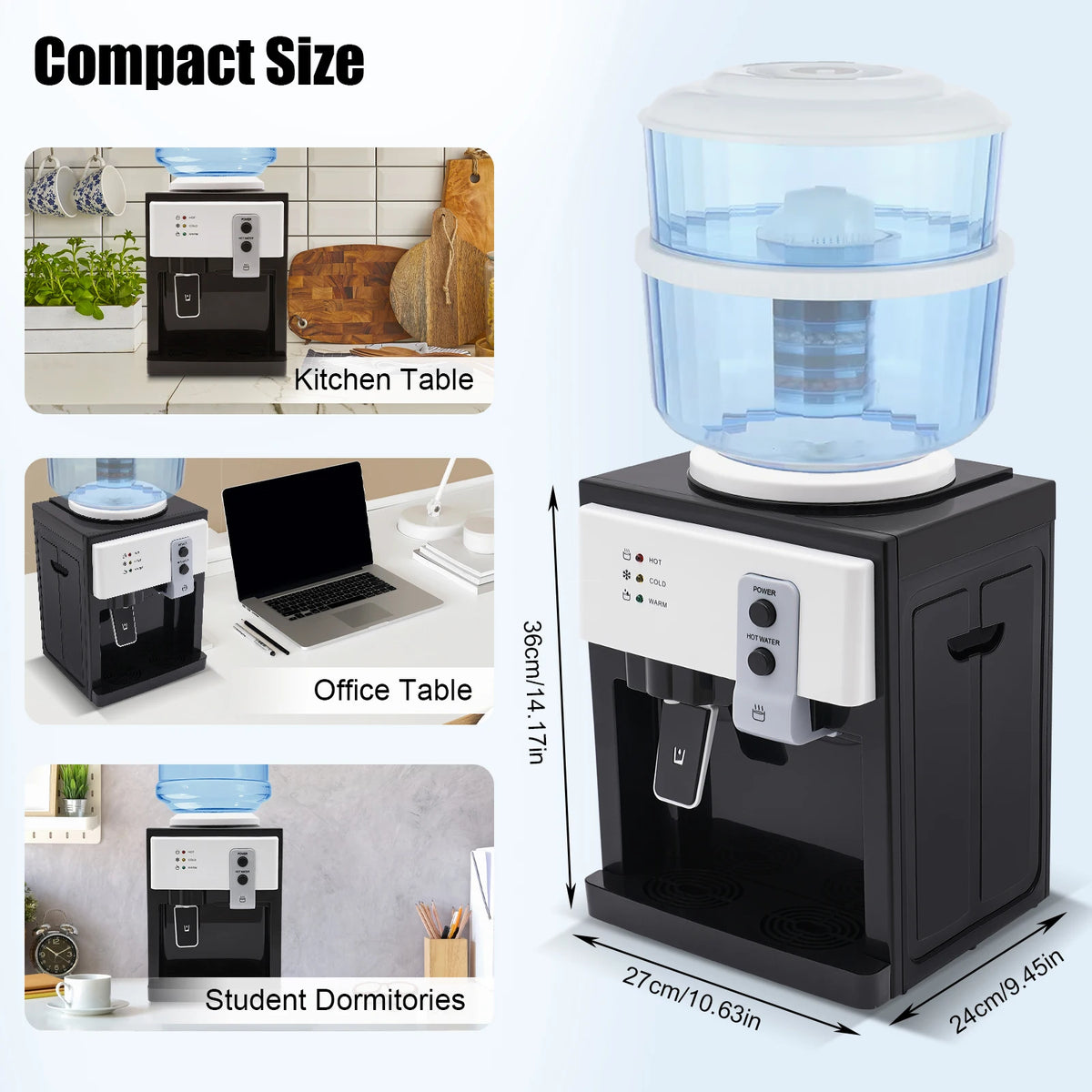 Water Cooler Desk Model HS-09 110V US Plug Hot And Cold Water Dispenser Durable Food Grade Stainless Steel Tank For Home Office