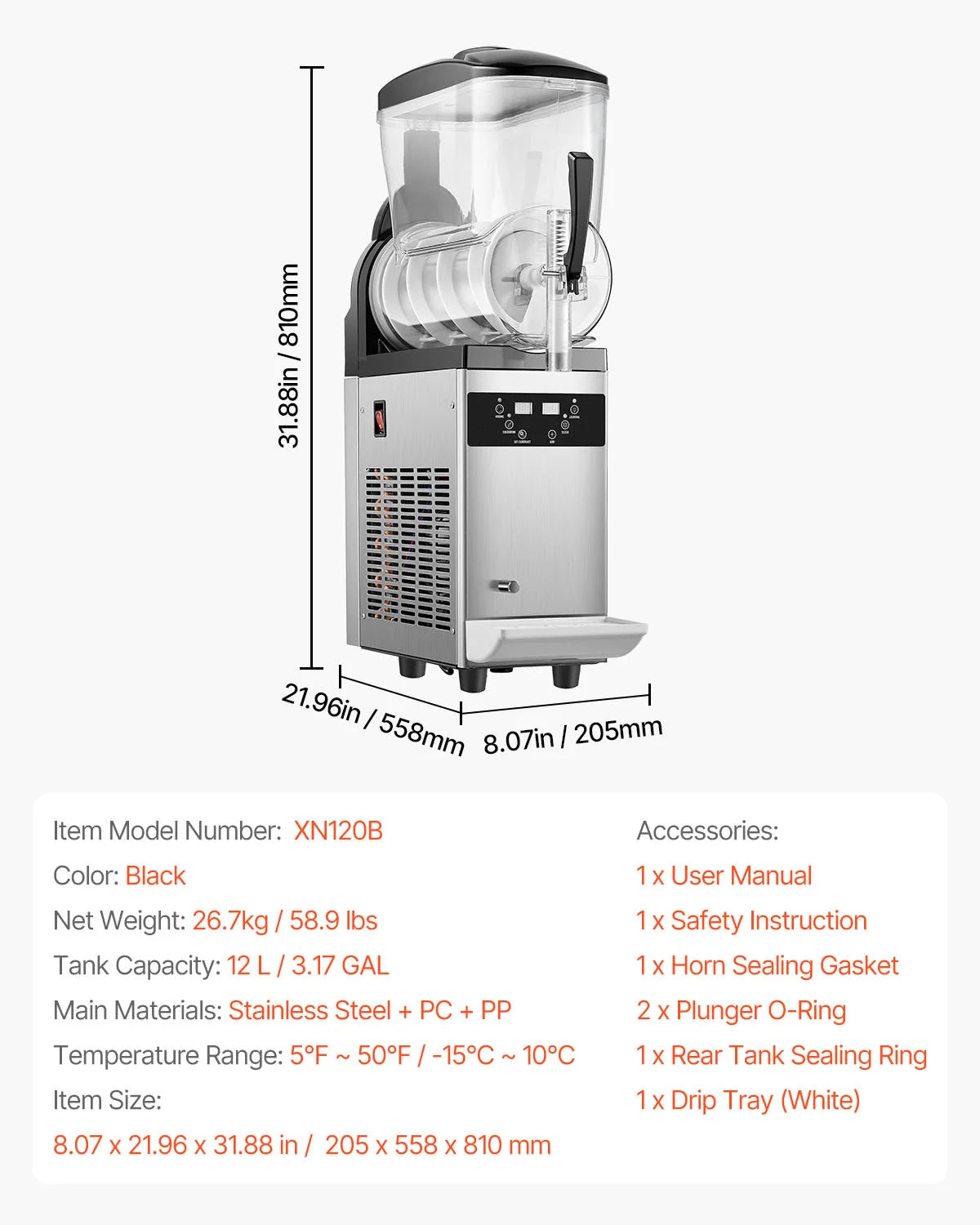SucceBuy 3-36L Commercial Slushy Machine 1-3 Tanks Stainless Steel Margarita Smoothie Frozen Drink Maker for Party Restaurants