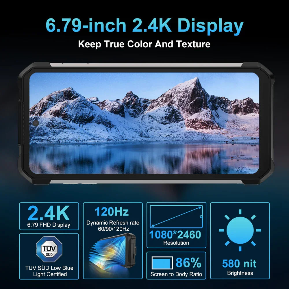 8849 Tank 2 PRO Rugged Smartphone with Projector  6.79" 2.4K Display 24GB 512GB Mobile Phone 23800mAh 120W Android 14 Phone