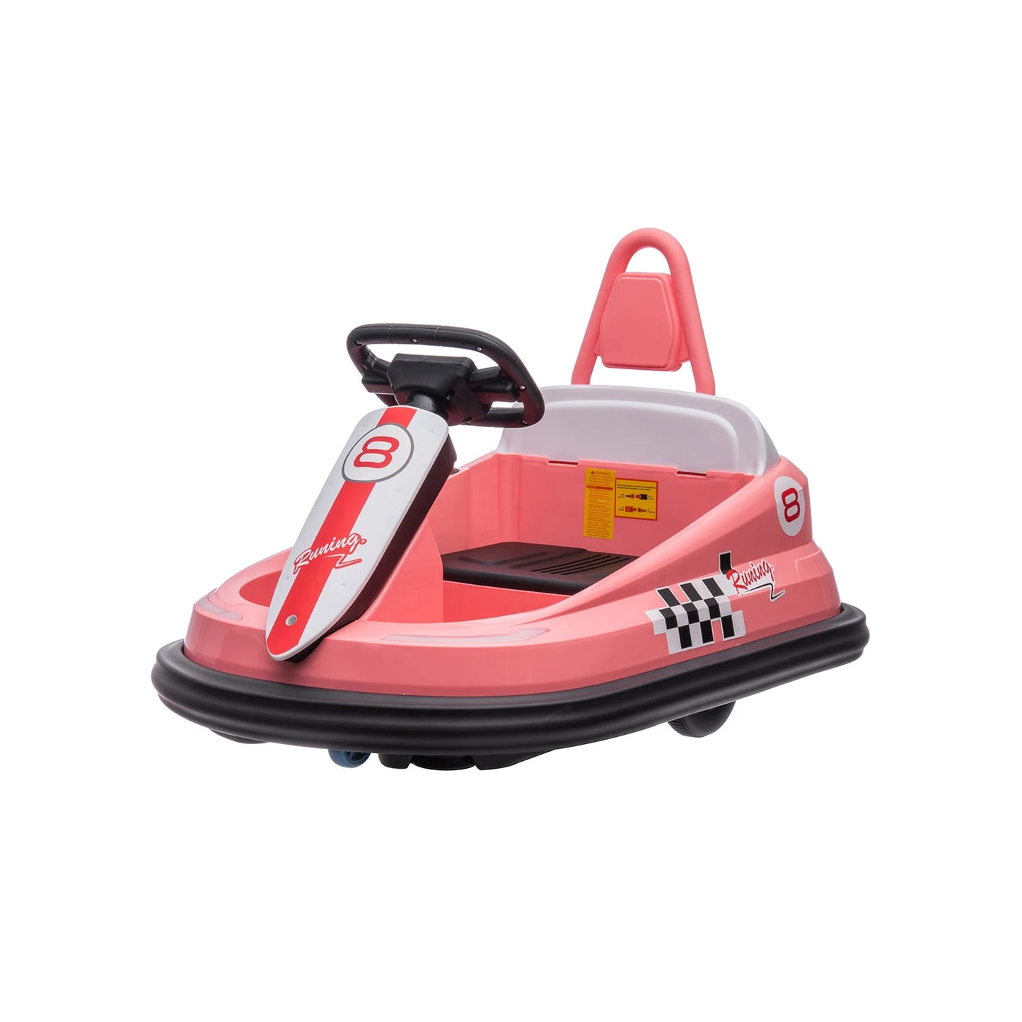 Bumper Car for Toddlers 6V Electric Ride On Toys for Kids 1.9 MPH Max Speed Steering Wheel 360 Degree Spin Lights Music & Horn