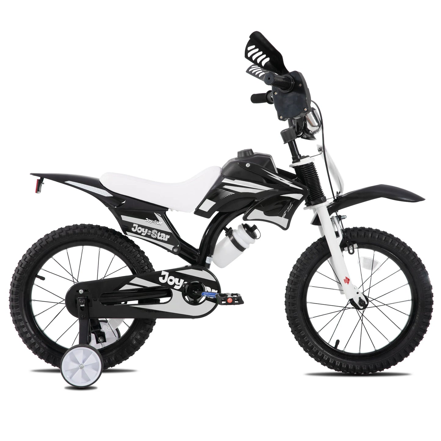 Joystar Motocross Style Kids Bike for Boys Girls Ages 3-7 Years, 12 & 16 Inch Bikes with Training Wheels and Number Plate