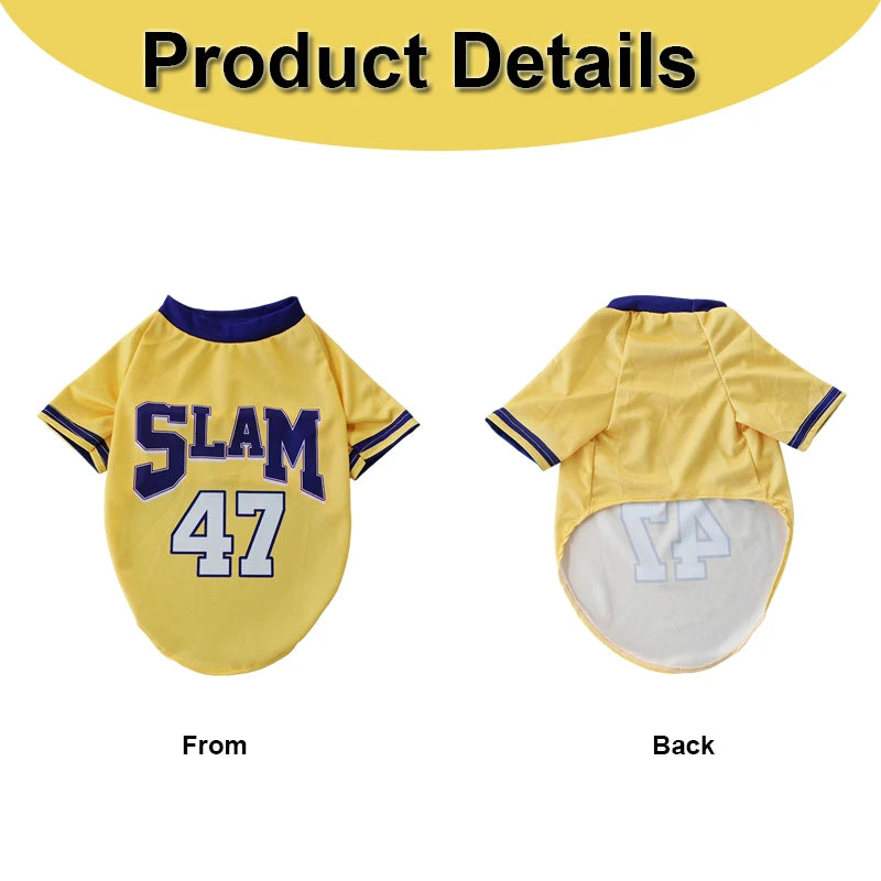 47 Mesh Breathable Dog Clothes Teddy Sport Large Dog Jersey Basketball Clothing Puppy T-Shirts Summer Pet Cat Shirts
