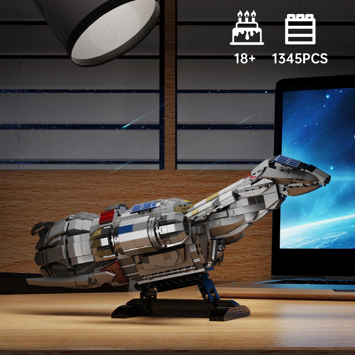 Spaceship Building Blocks Shuttle Firefly-class Bricks Toys with Display Stand Space Fans Gifts(1345 Pieces)
